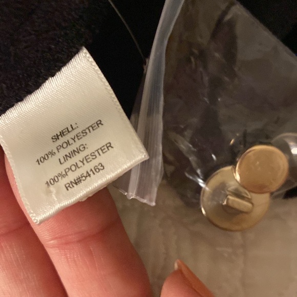 NWT VICKY TIEL BLACK DOUBLE BREASTED TRENCH COAT - Picture 9 of 9